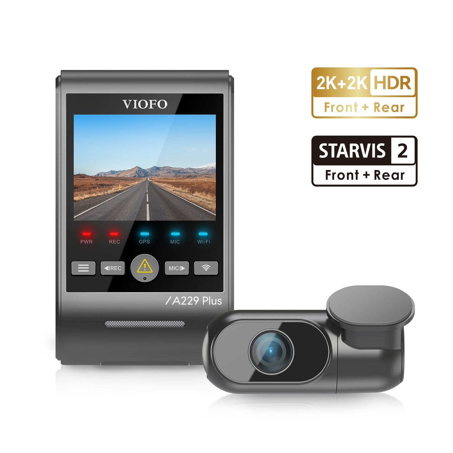 VIOFO A229 Plus 2-Channel (2K Front + 2K Rear) Dash Camera