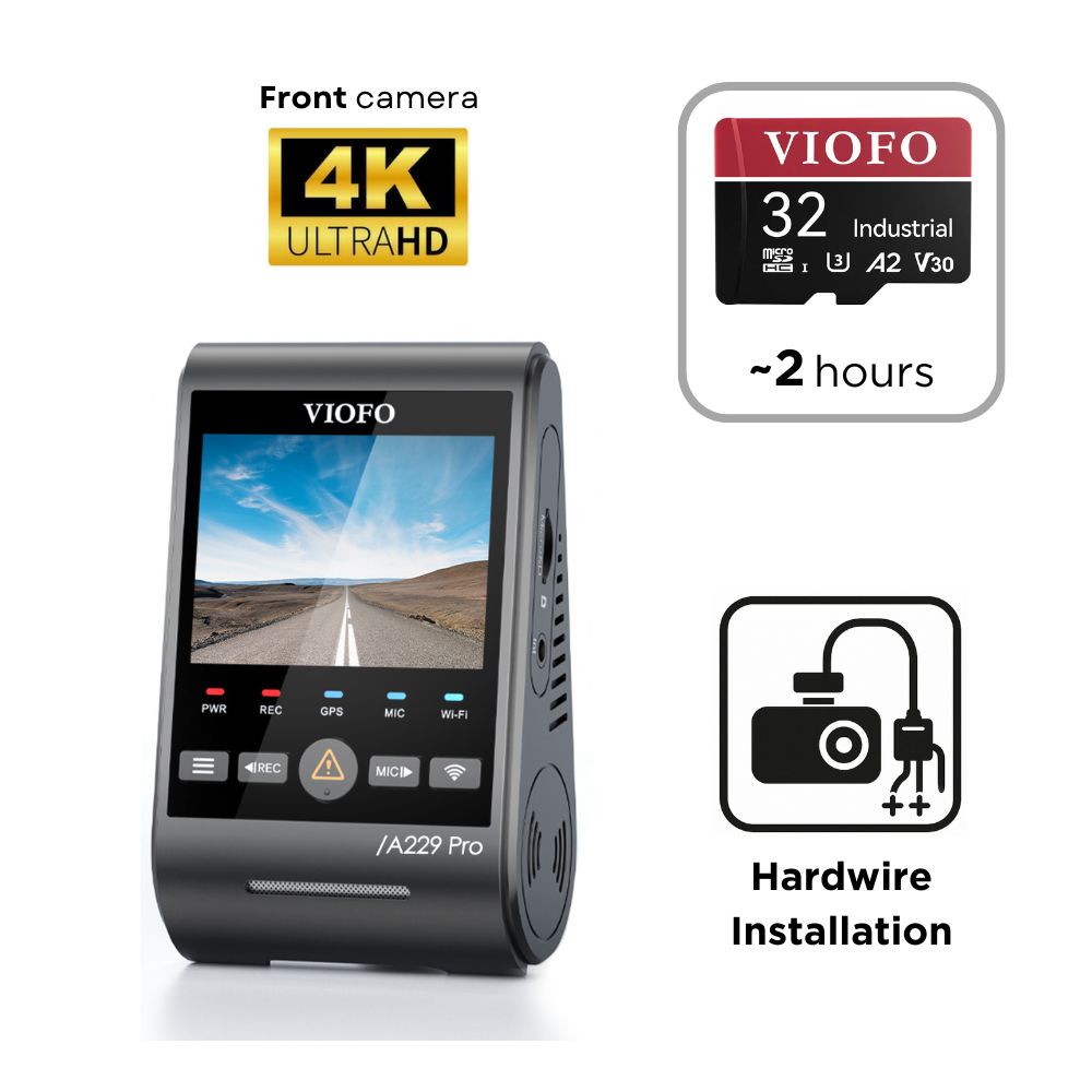 VIOFO A229 Pro 1 CH (4K Front) - SD Card - Professional Installation