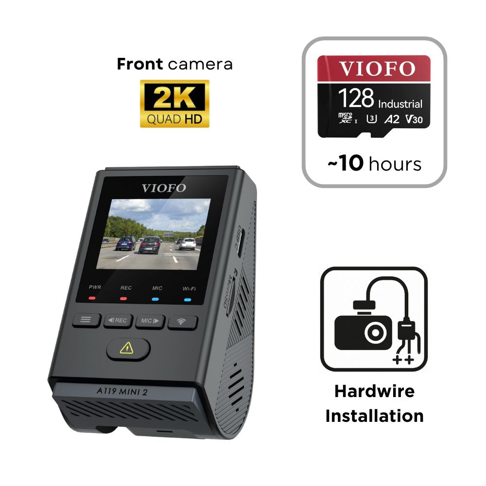 VIOFO A119 Mini 2 (2K Front) - SD Card - Professional Installation
