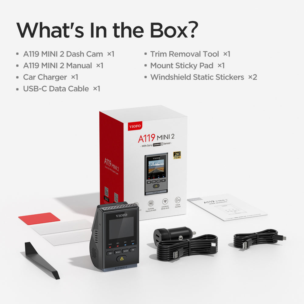 VIOFO A119 MIINI 2 whats in the box