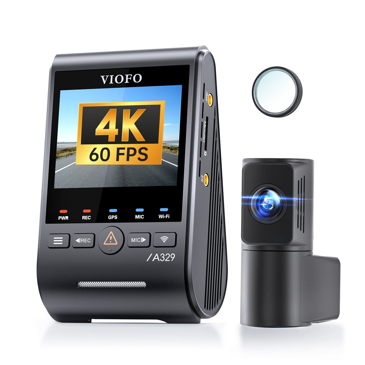 VIOFO A329S 2-Channel (4K Front + 2K Rear) Dash Camera
