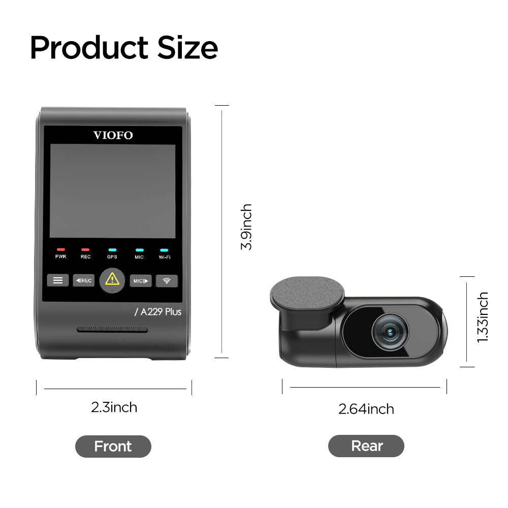 VIOFO A229 Plus 2-Channel (2K Front + 2K Rear) Dash Camera