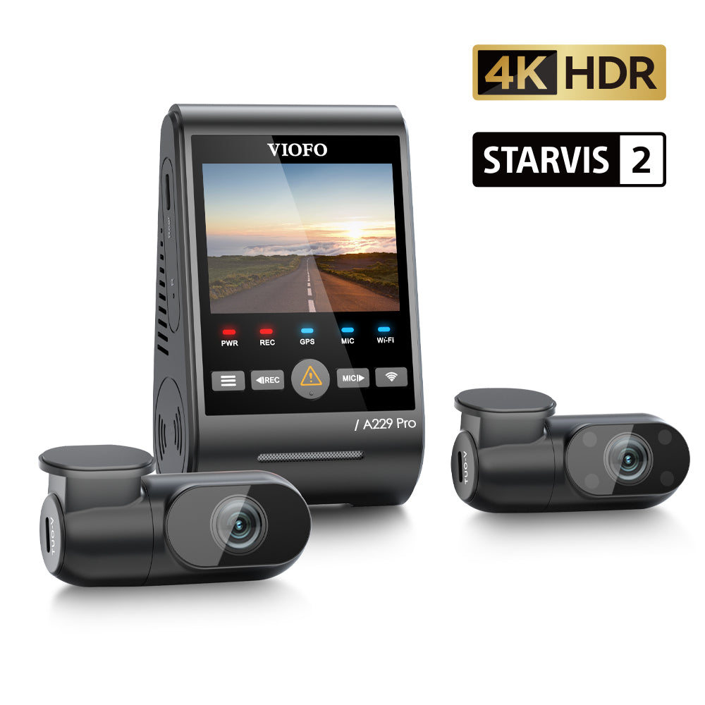 VIOFO A229 Pro 3-Channel (4K Front + 2K Rear + 1080p) Dash Camera