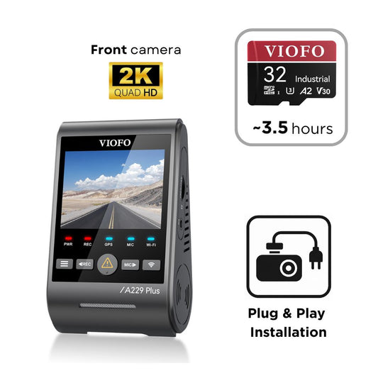 VIOFO A229 Plus 1 CH (2K Front) - SD Card - Professional Installation