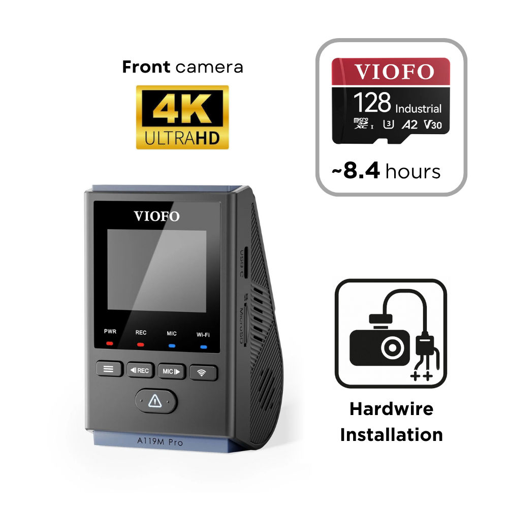 VIOFO A119M Pro (4K Front Only) - SD Card - Professional Installation