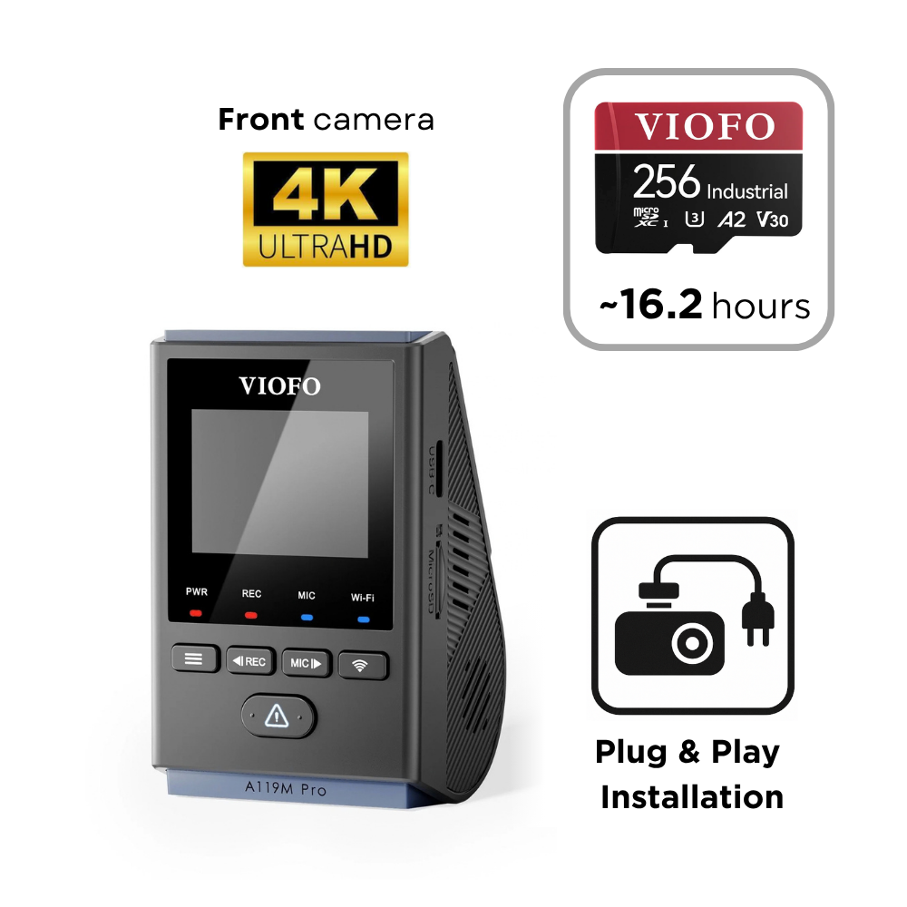 VIOFO A119M Pro (4K Front Only) - SD Card - Professional Installation