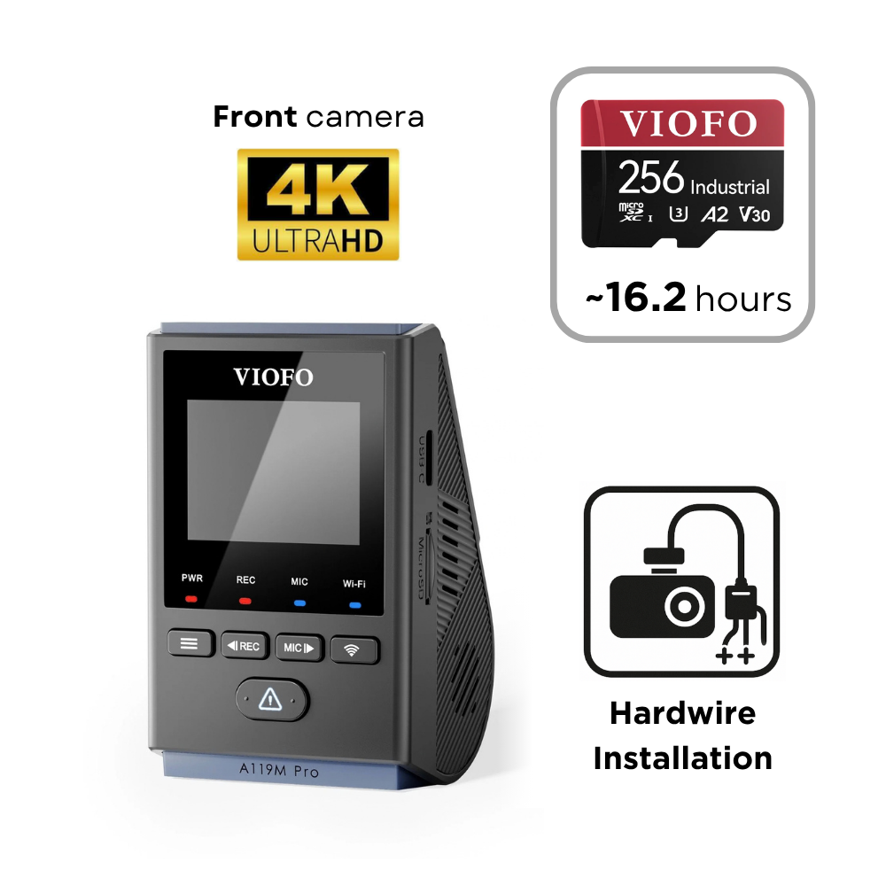 VIOFO A119M Pro (4K Front Only) - SD Card - Professional Installation