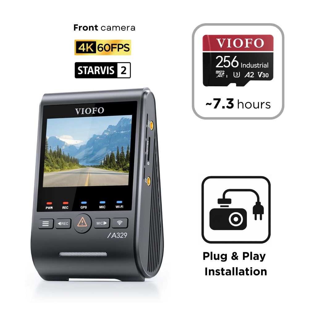 VIOFO A329 1 CH (4K Front) - SD Card - Professional Installation