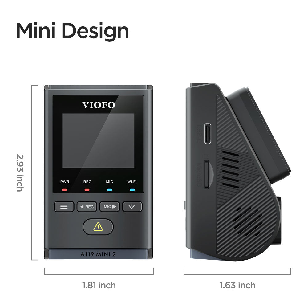 VIOFO A119 Mini 2 1-Channel (2K Front) Dash Camera