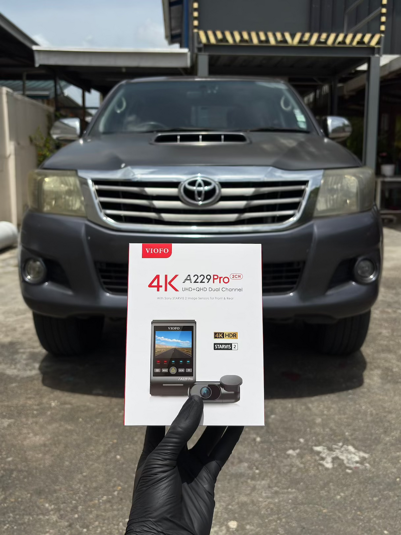 2013 Toyota Hilux — VIOFO A229 Pro 2CH dashcam installation in Trinidad & Tobago
