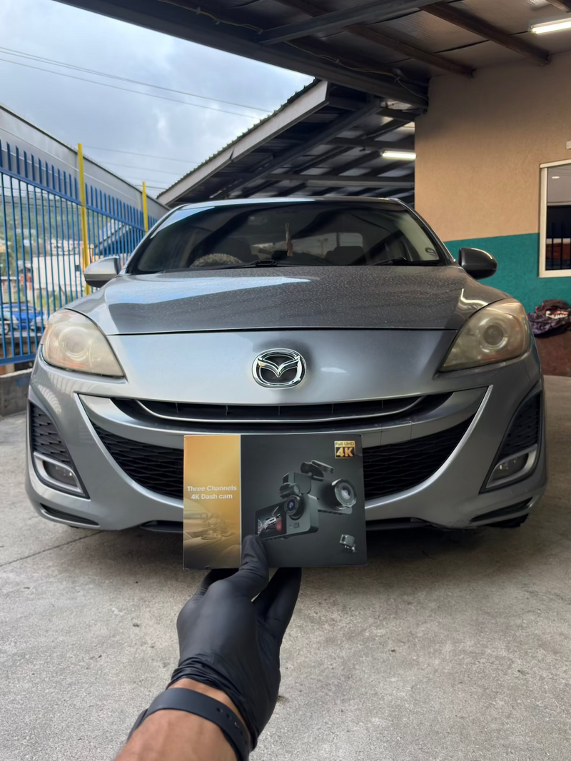 2010 Mazda 3 — Prilotte 4K 3CH dashcam installation in Trinidad & Tobago